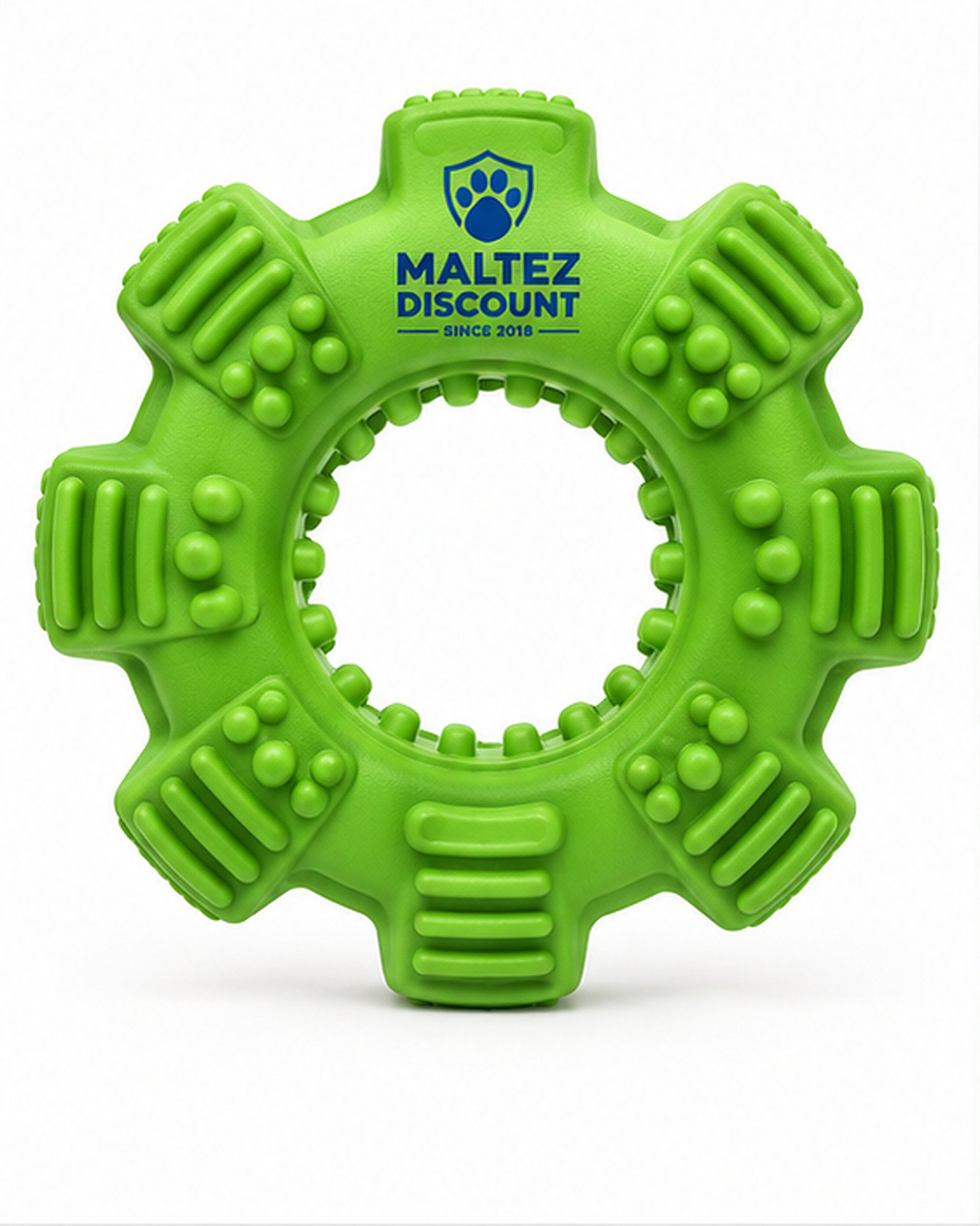 Maltez Discount Textured Ring Dog Chew Toy - Green