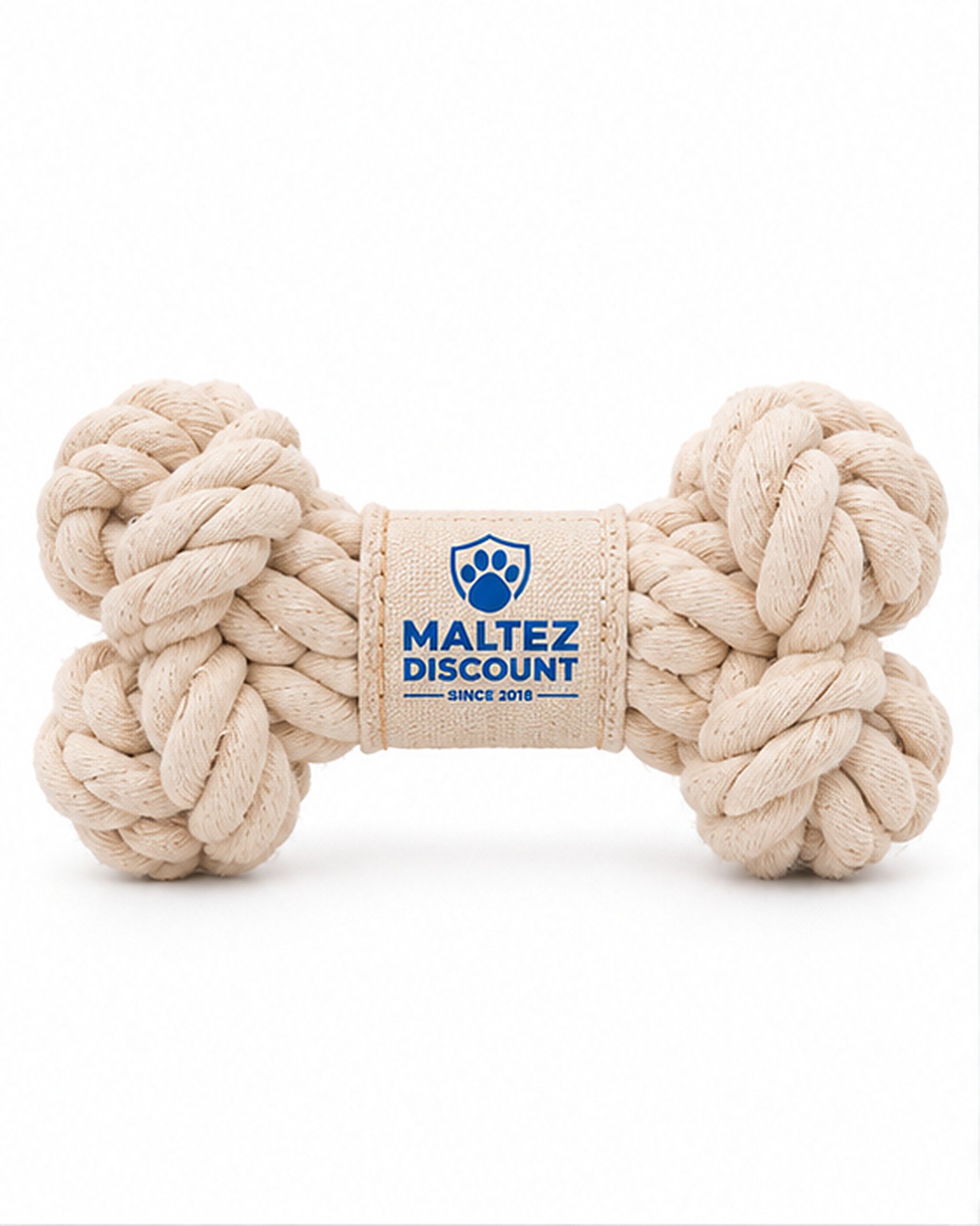Maltez Discount Knotted Rope Bone Dog Toy - Natural