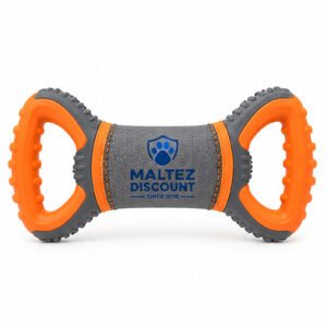 Maltez Discount Dual Handle Dog Tug Toy - Orange and Gray