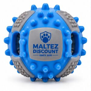 Maltez Discount Treat Dispensing Dog Ball Toy - Blue and Gray