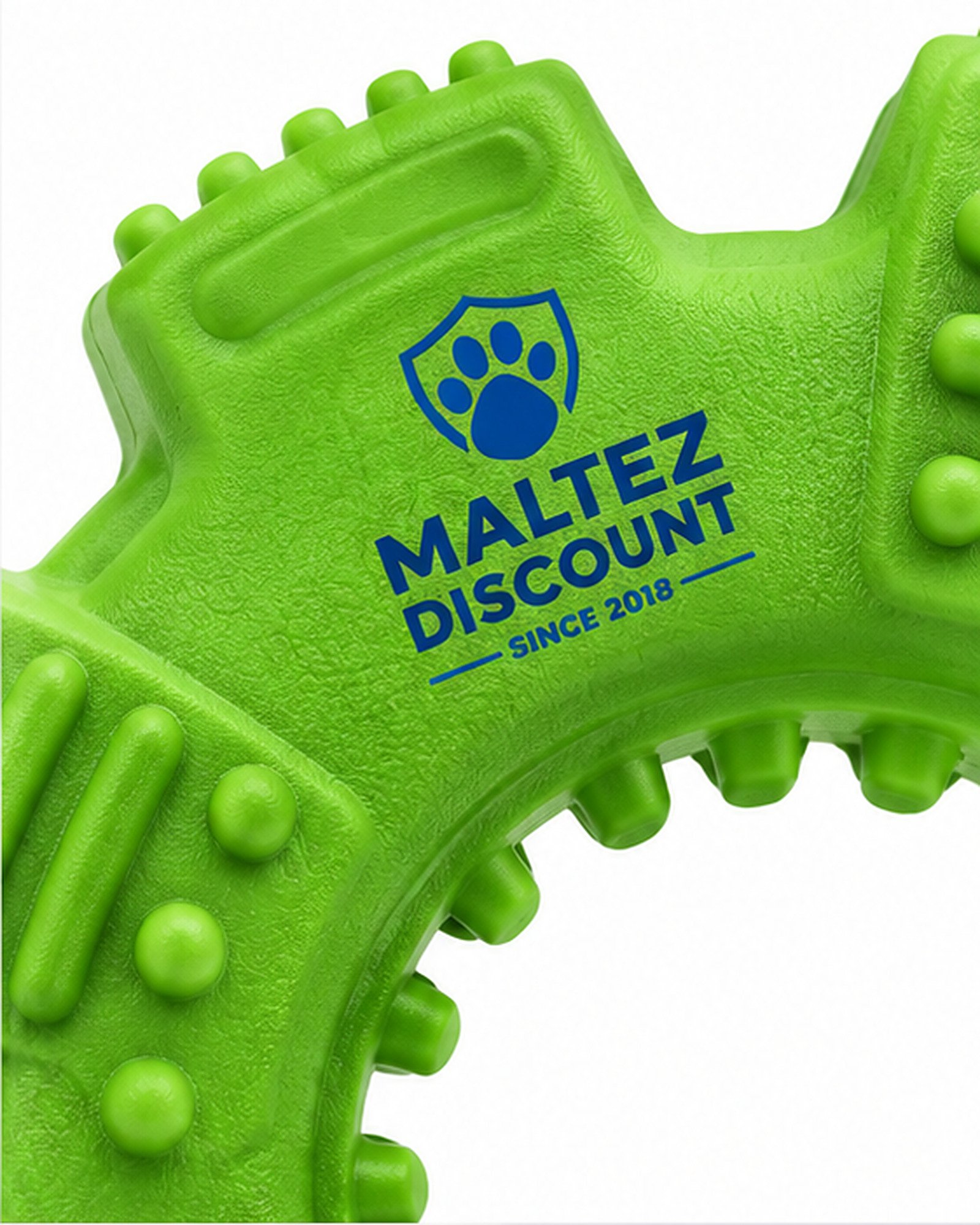Maltez Discount Textured Ring Dog Chew Toy - Green - Image 2