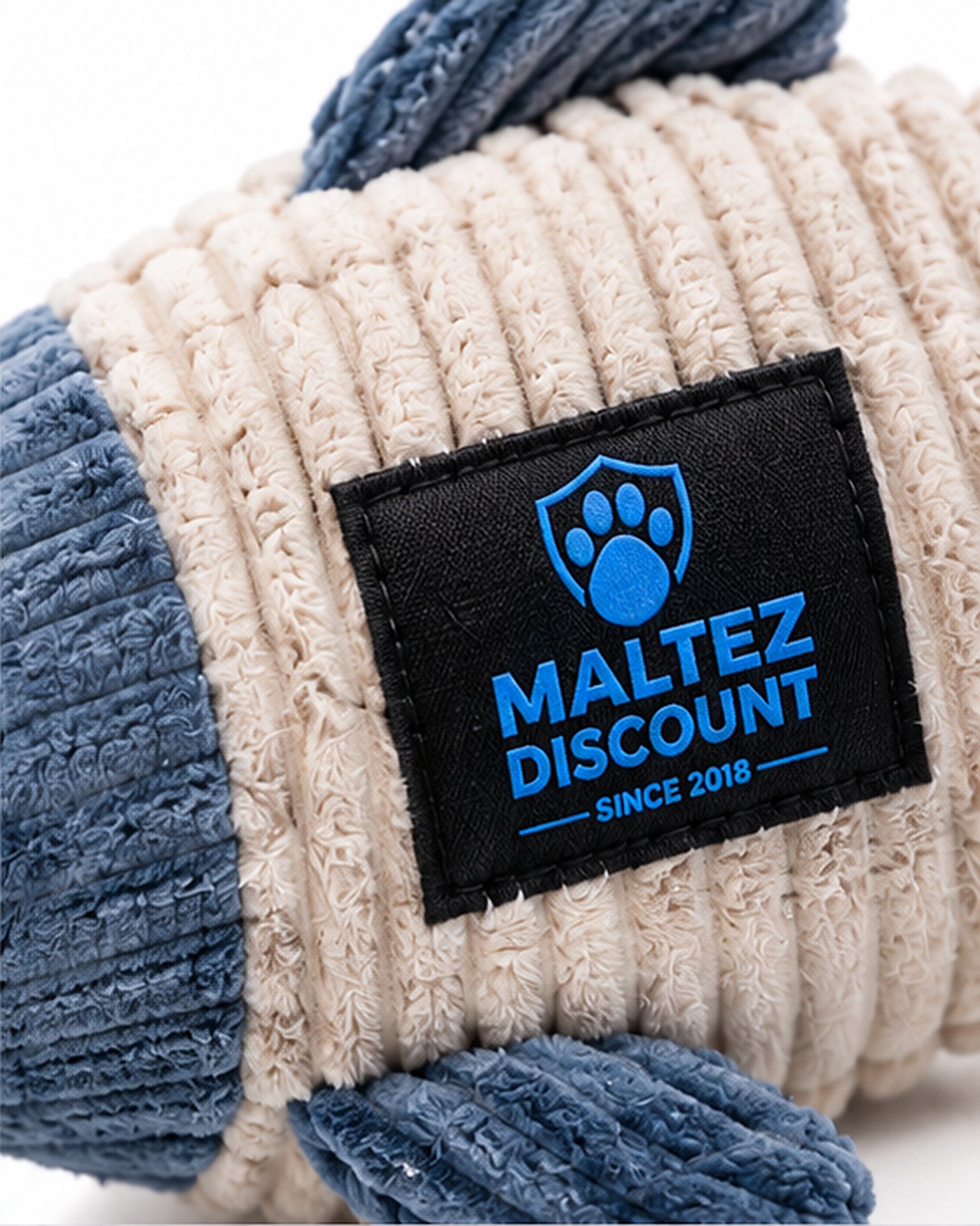 Maltez Discount Plush Fish Cat Toy with Refillable Compartment - Blue and Beige - Image 2