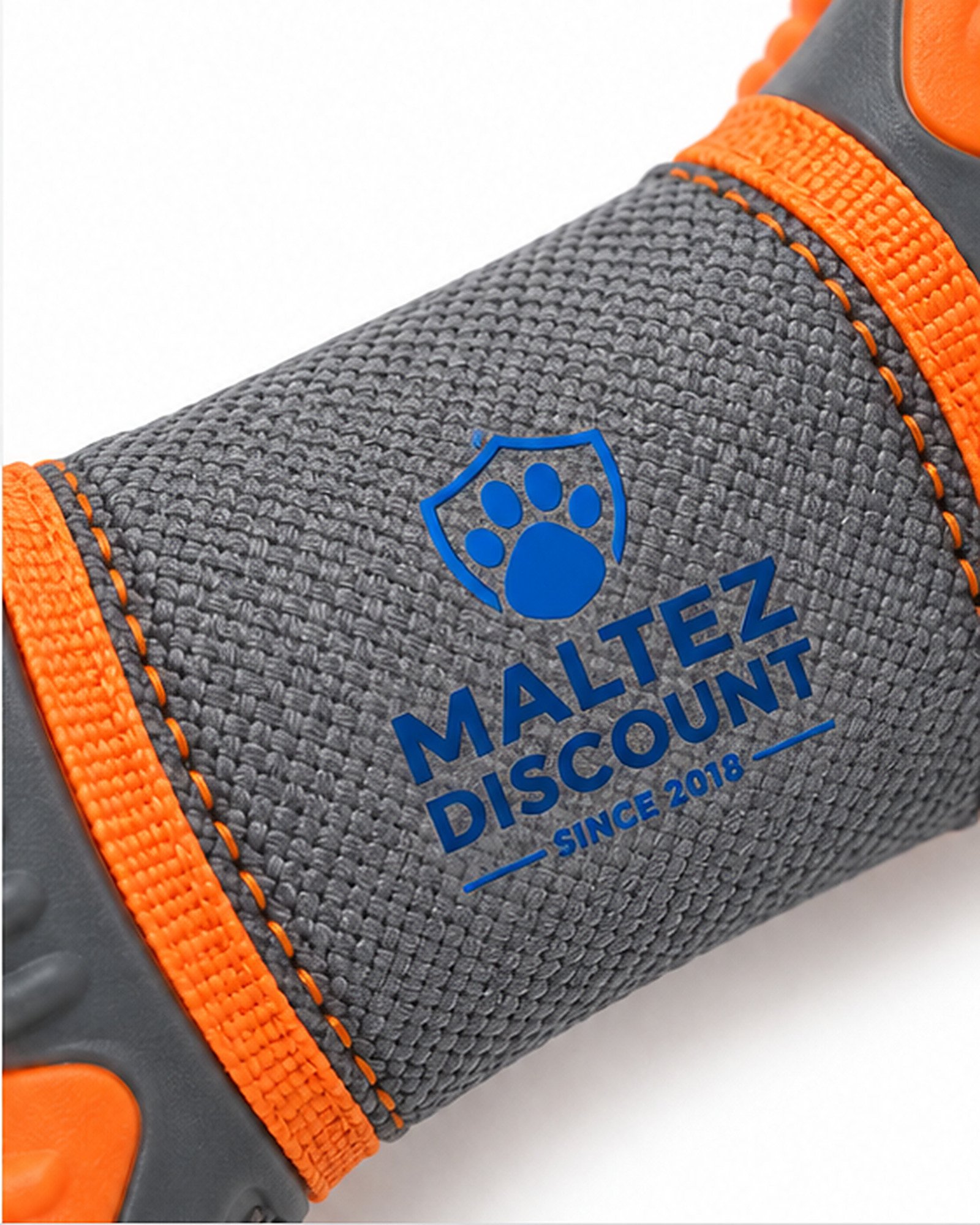 Maltez Discount Dual Handle Dog Tug Toy - Orange and Gray - Image 2