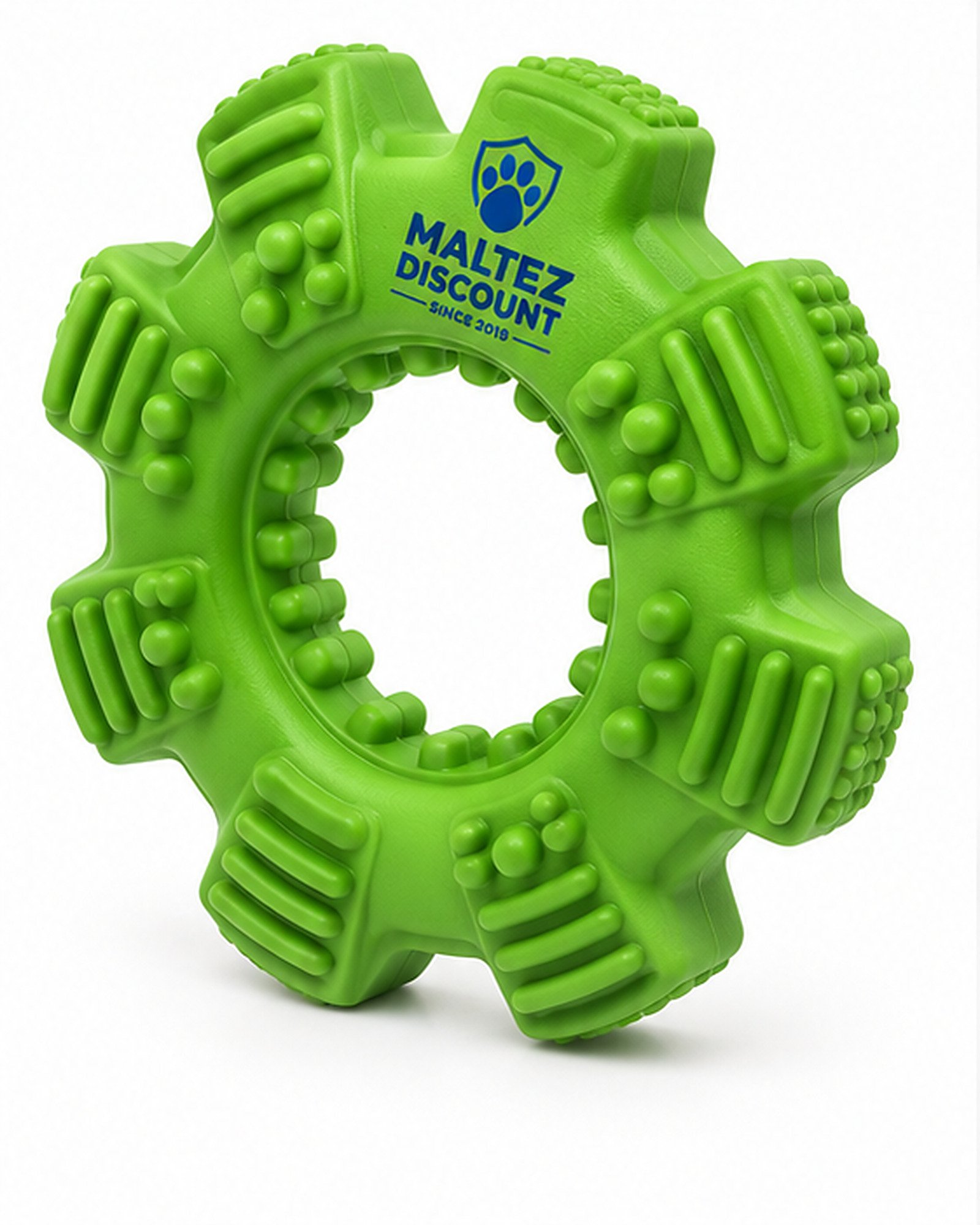 Maltez Discount Textured Ring Dog Chew Toy - Green - Image 3