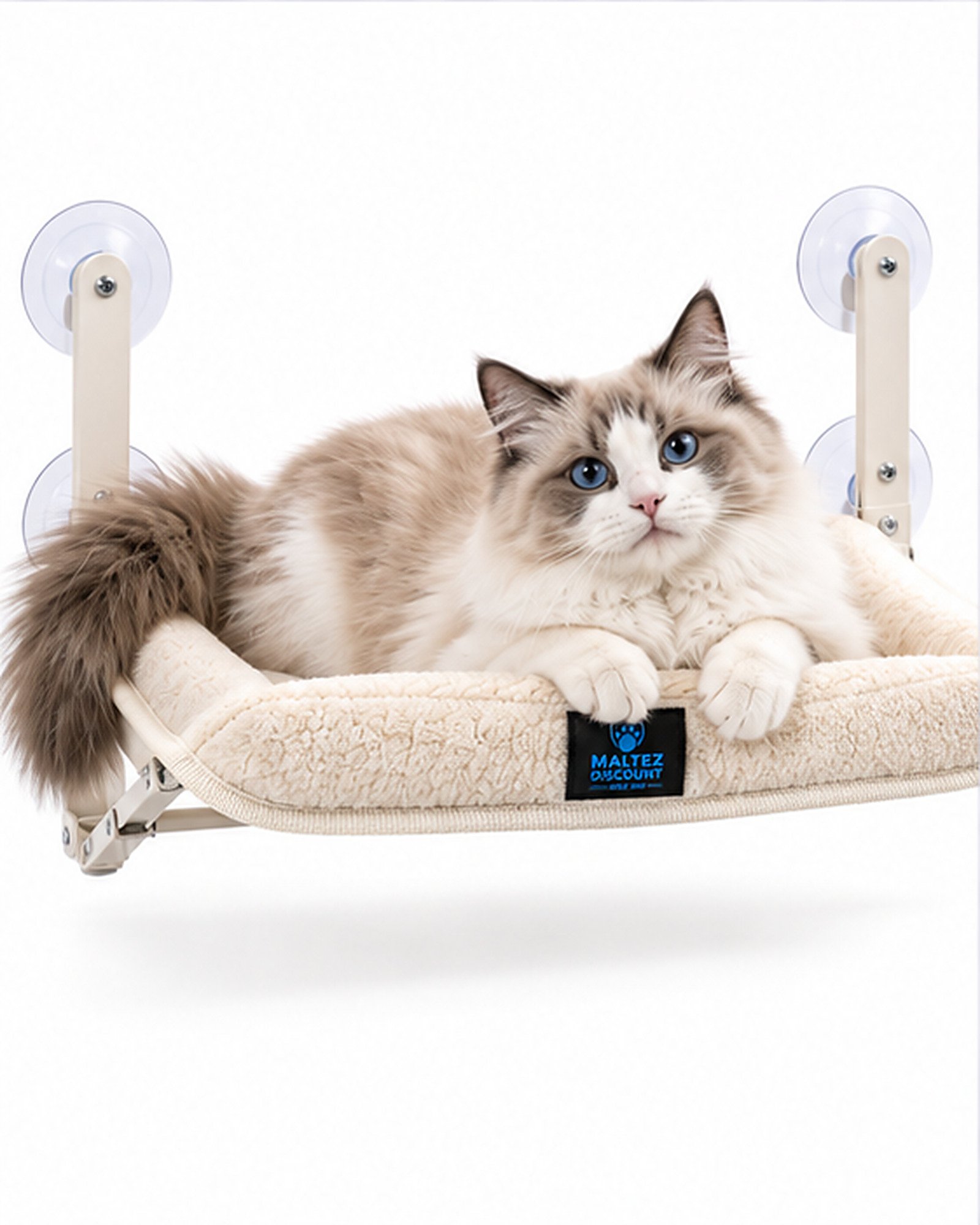 Maltez Discount Suction Cup Window Cat Perch - Cream - Image 3