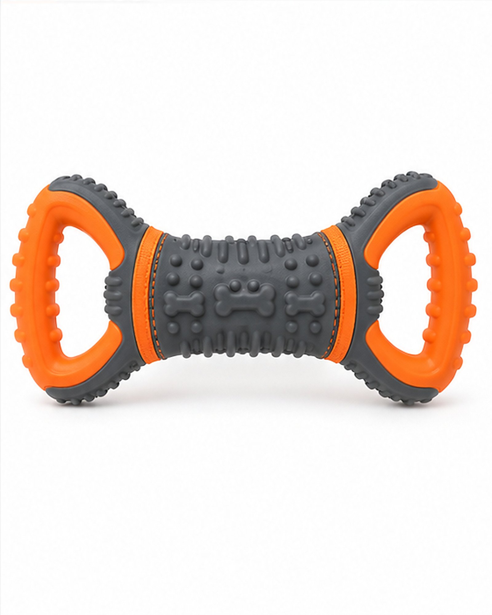 Maltez Discount Dual Handle Dog Tug Toy - Orange and Gray - Image 4