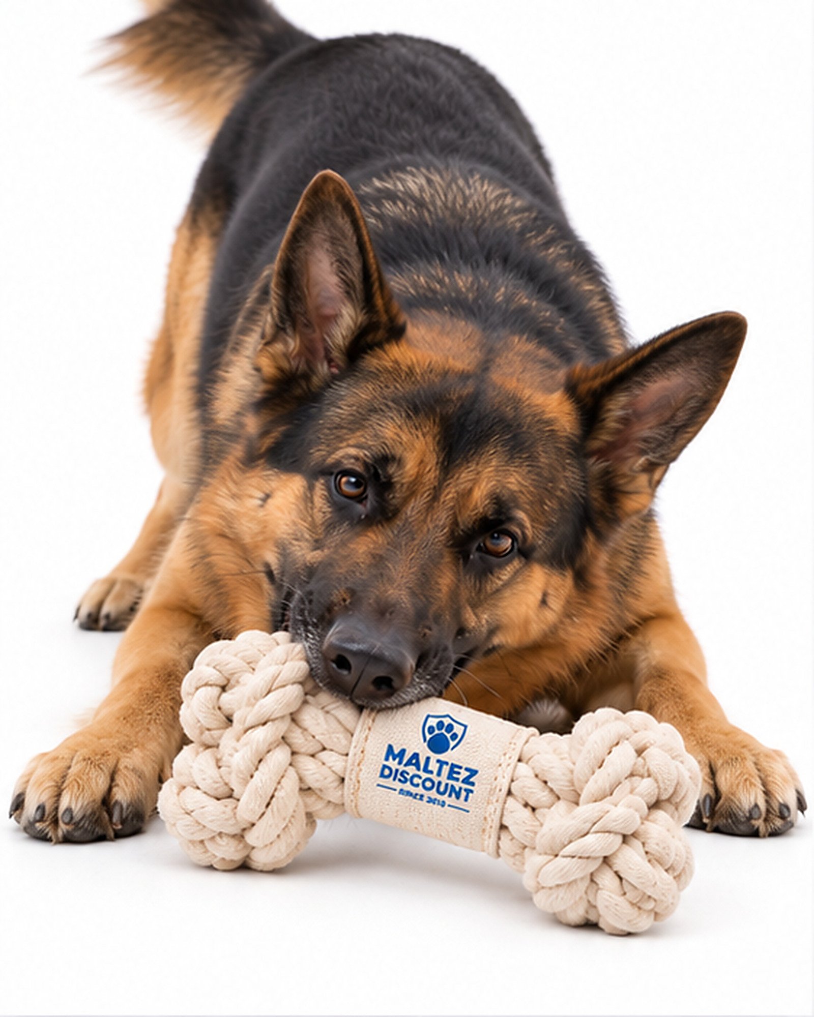 Maltez Discount Knotted Rope Bone Dog Toy - Natural - Image 5