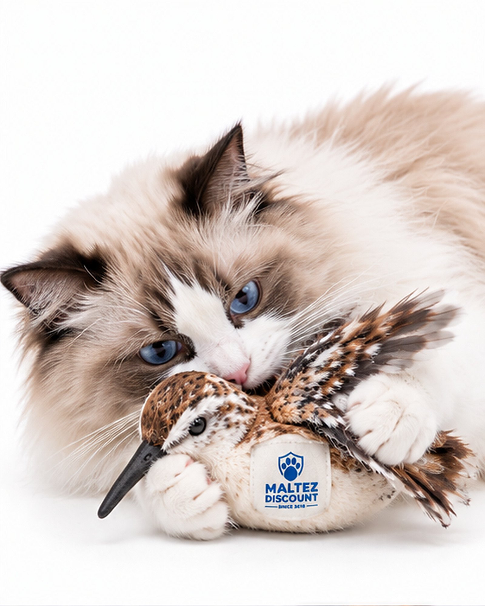 Maltez Discount Rechargeable Interactive Bird Cat Toy - Brown and White - Image 6