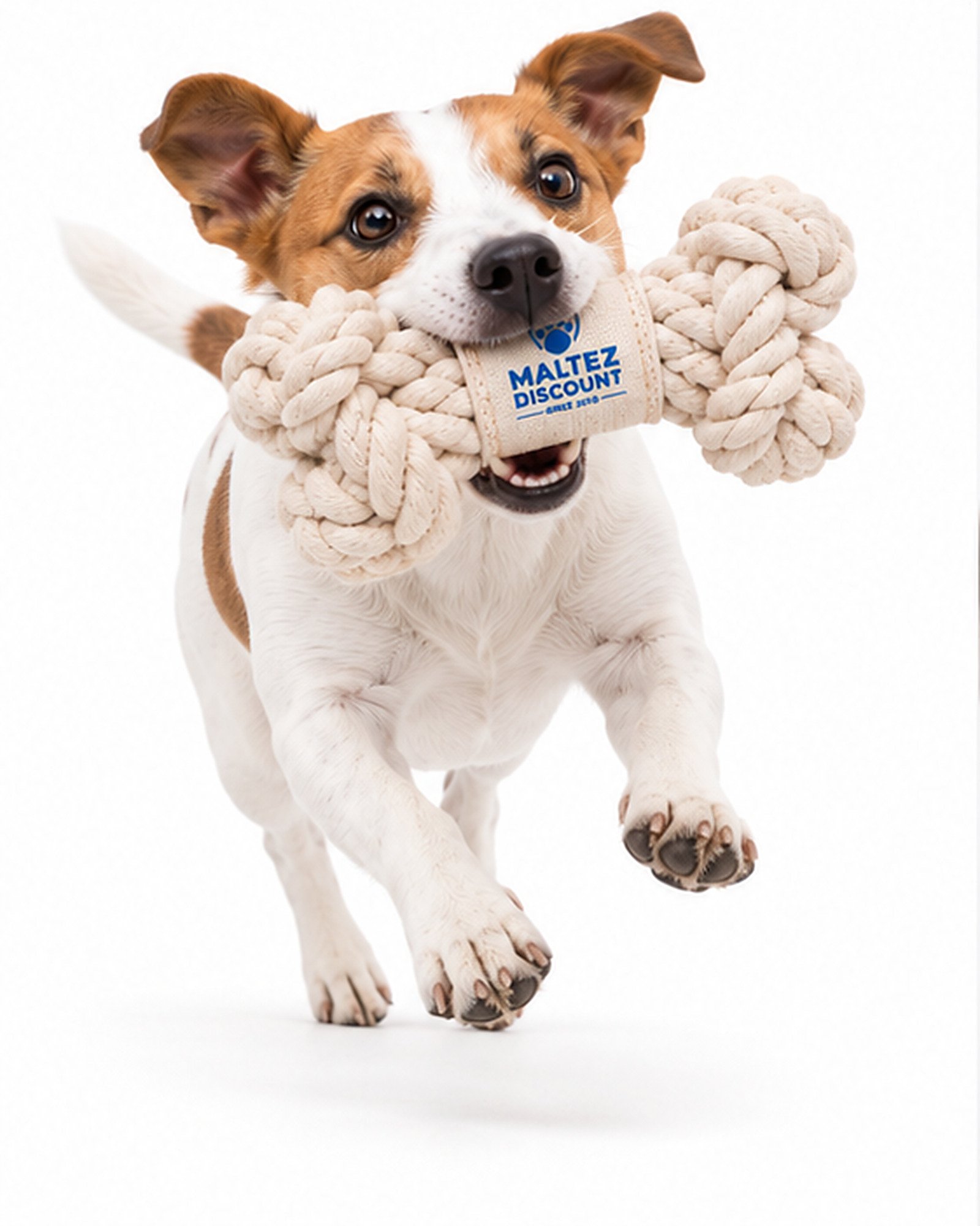Maltez Discount Knotted Rope Bone Dog Toy - Natural - Image 7