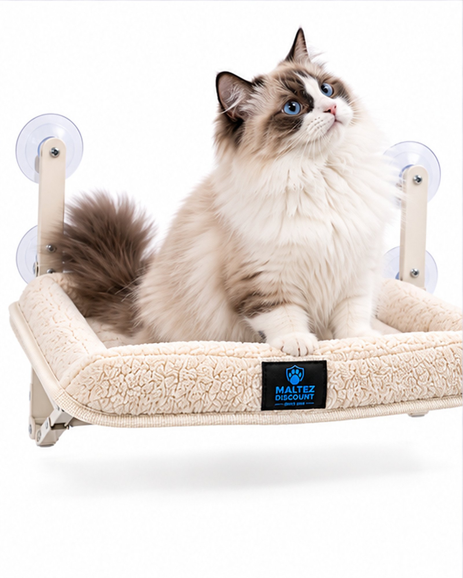 Maltez Discount Suction Cup Window Cat Perch - Cream - Image 7